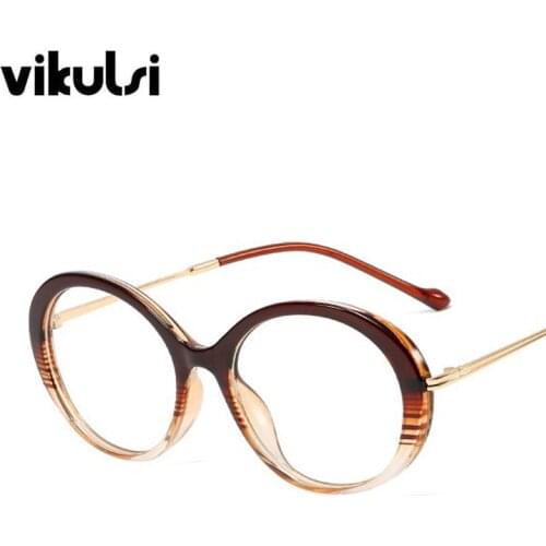 Fashion Oval Reading Eyeglasses Optical Glasses Frames 2019 New Round Glasses Frame Women Retro Leopard Clear Glasses oculos