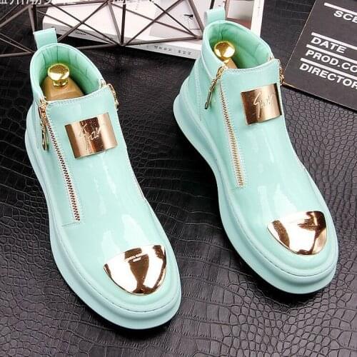 2021 New High-Top Shoes Mens Spring Korean Fashion All-Matching Mid-Top Fashion High-Top Leisure Easy Wear Borad Shoes