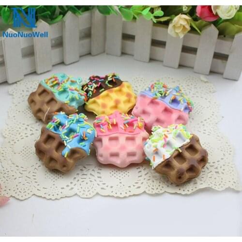 NuoNuoWell 10pcs-Pack 6x6 cm Squishy Slow Rising Food Model Artificial Cookie Cake PU Foam DIY Kitchen Dessert Mixed Type