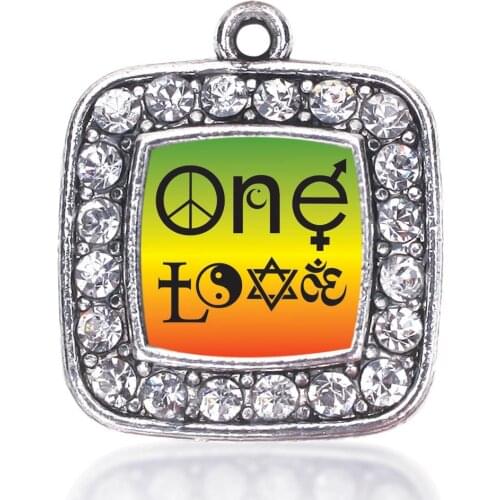 ONE LOVE COEXIST OMA OM YOGA OILFIELD WIFE SQUARE CHARM