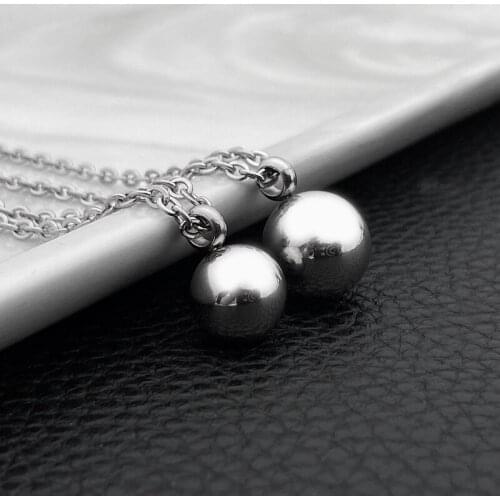 Necklace for women big beads pendant couple necklace stainless steel chains necklace choker on the neck gifts for male Accessory