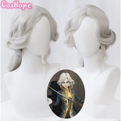 Joseph Desaulniers Cosplay Identity V Cosplay Photographer 50cm Silver Wig Cosplay Anime Cosplay Heat Resistant Synthetic Wigs
