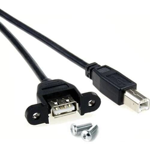 USB A Female to B Male Adapter USB 2.0 B Male Plug to A Female Socket Panel Mount Cable 30cm/50cm/100cm