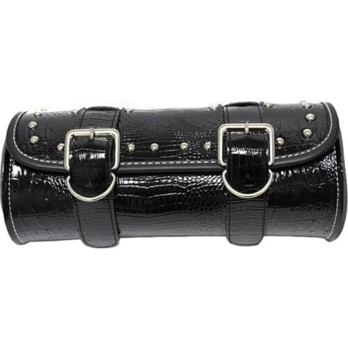 Hanging stylish practical PU leather tool storage moto saddle bag sided wear resistant capacity universal motorcycle tail bag