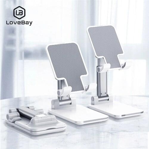 LOVEBAY Portable Adjustable Phone Holder Stand for IPhone IPad Xiaomi Huawei Metal Tablet Holder Foldable Extend Support