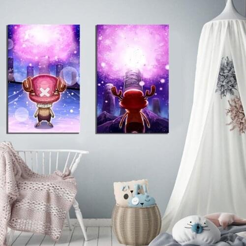 Home Decor Prints Nordic Style One Piece Cartoon Role Painting Wall Art Canvas Picture Watercolor Poster Modular For Living Room