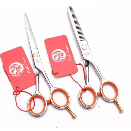 2Pcs 4.5" 5" 5.5" Titanium Purple Dragon Hairdressing Scissors Cutting Scissors Thinning Shears Professional Hair Scissors