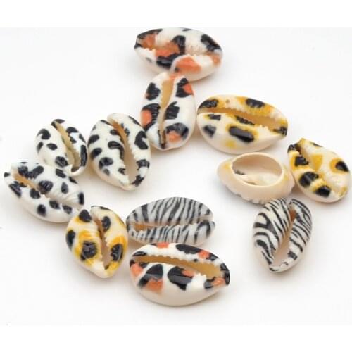 10pcs/lot Leopard Print Cut Conch Crafts Natural Sea Shells For Jewelry Making Diy Home Decoration Coquillage Shell Beach Decor