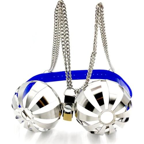 Adjustable bust Stainless steel female breathable brassiere breast bondage belts cosplay chastity bra cup bdsm fetish sex toy