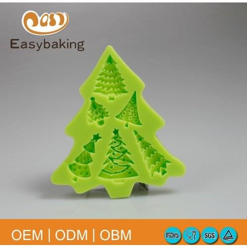 Christmas tree design 3D fondant cake silicone decoration mold chocolate mold easy baking kitchen accessories
