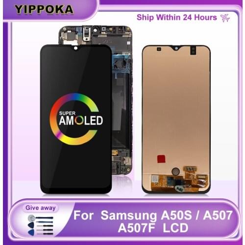A50S Super AMOLED For Samsung Galaxy A50S A507 A507F Touch Screen Digitizer Display Assembly Parts For Galaxy A50S Display