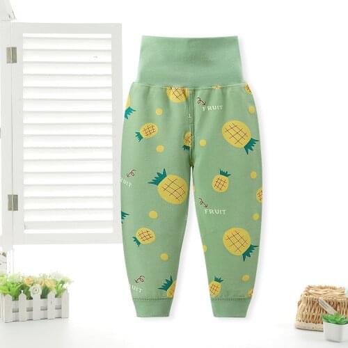 Fashion Warm Design Baby High Waist Pants Pure Cotton Girls Winter Sleep Trousers Children Casual Home Wear Pant 2021 New