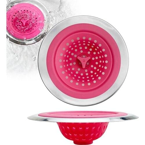 1Pcs Sink Strainer Sifter Silicone Sink Strainer Waste Plug Sink Filter Waste Collector Drain Hole Kitchen Bathroom Accessories