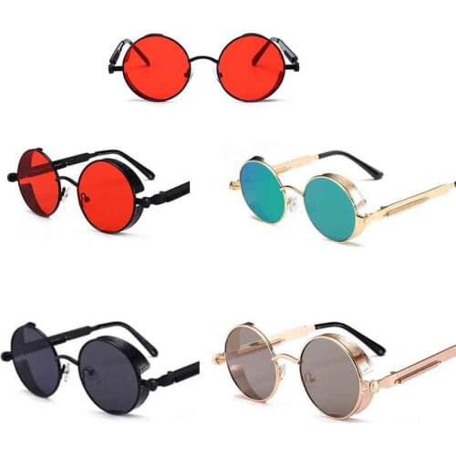 Metal Steampunk Sunglasses Men Women Fashion Round Glasses Brand Design Vintage Sun Glasses High Quality Oculos de sol