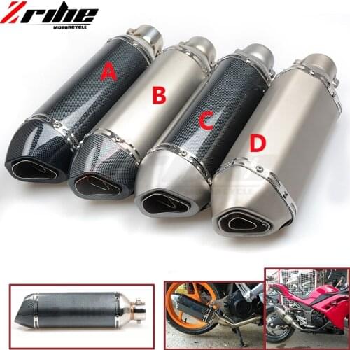 Motorcycle Exhaust Universal Muffler Motorbike 51mm Inlet Exhaust For kawasaki zzr600 zx6r zx636r zx6rr zx9r zx10r z1000 zx12r