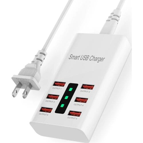 30W 6 Ports USB Charger HUB EU/US/UK Plug Universal Mobile Phone Desktop Wall Multi USB Quick Charging Adapter Dock Station