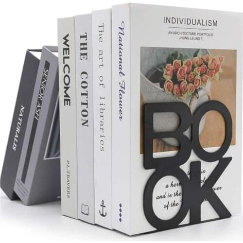 2pcs Bookend Book Stand Support Sample Bookend Iron Desktop Art Non Slip Rack Shelf Holder School Stationery Office Accessories