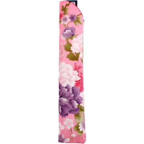 2Packs Floral Printed Hand Folding Fan Bag Holder Protector Pouch Non-Woven