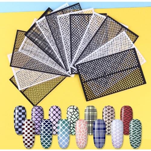 2021 Fish Scale Nail Irregular Hollow Out Nail Sticker DIY Tip Transfer Stickers Accessories French Tips Stamping Manicure Tools