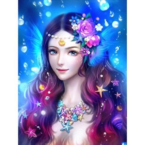 New 5D Diy Diamond Embroidery Fairy Lady Diamond Mosaic Beauty Diamond painting Cross Stitch Resin Drill Crystal Decoration Home