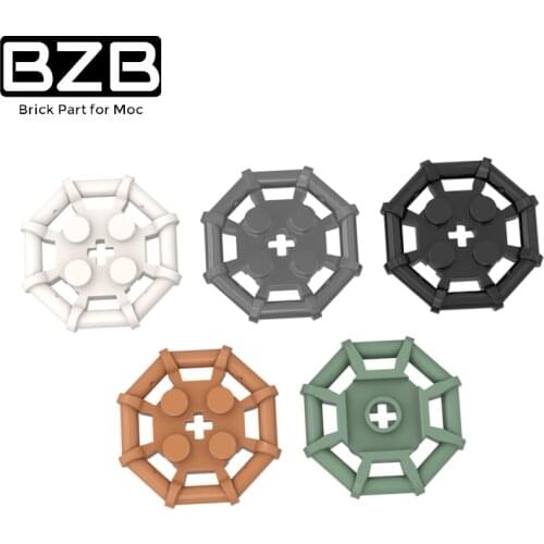 BZB MOC 10pcs 2X2 With Eight Bezels Plate 75937 30033 Building Blocks Parts Technical Bricks Kids Brain Game DIY Toys Gifts