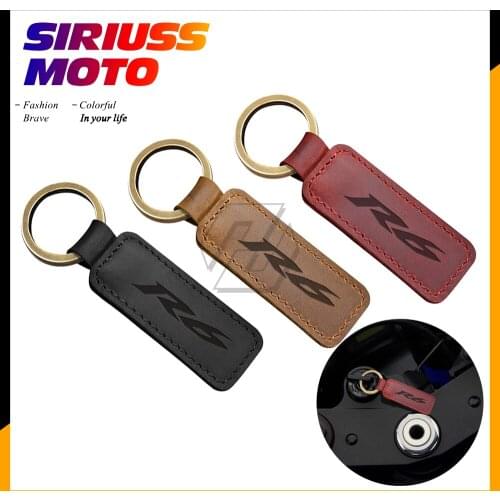 Motorcycle Cowhide Keychain Key Ring Case for Yamaha YZF-R6 R6 Models