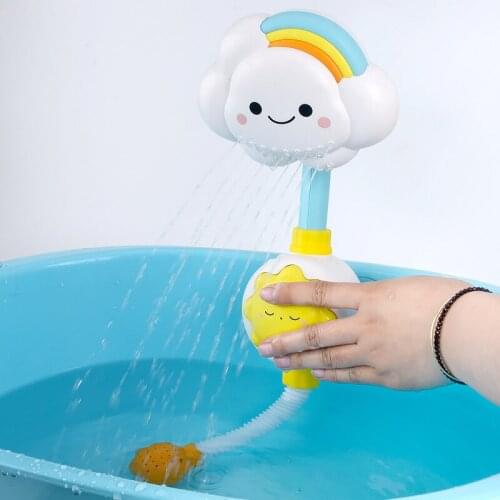 Baby Bath Toys Cloud Bathtub Showers Bathing Spouts Suckers Folding Faucet Children Bath Toys Cute Spray Shower For Kids Gifts