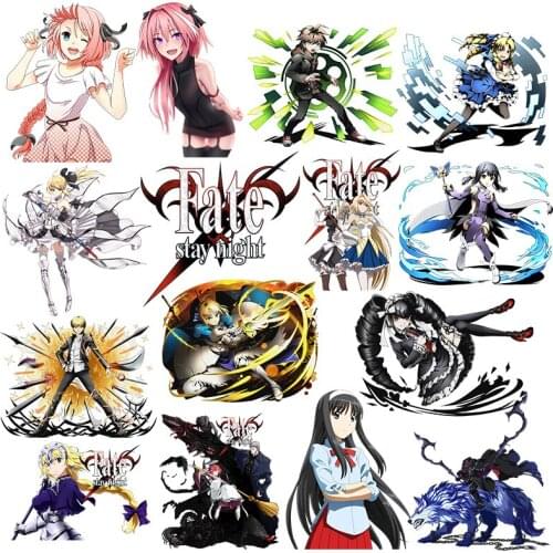 DIY Heat Transfer Japanese Anime Star Fate Stay Night Anime Patches Printing On Clothes Stickers On T-shirt Dresses Jeans