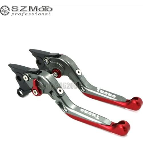 For Aprilia TUONO/R 2003-2009 2008 Aluminum Motorcycle Folding Extendable Adjustable Brakes Clutch Levers With LOGO