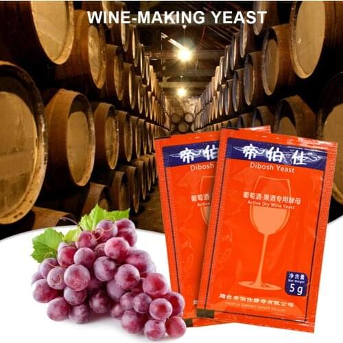 Wine Yeast Home Brewing Saccharomyces Cerevisiae Wine Yeast 5g For 25 KG Grape Alcohol Active Dry Yeast Liquor Maker