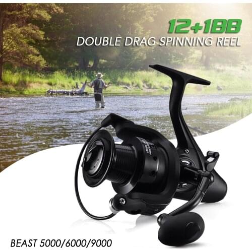 High Quality 12+1 BB Double Spool Fishing Reel 5.1:1 Gear Ratio High Speed Spinning Reel Carp Fishing Reels For Saltwater