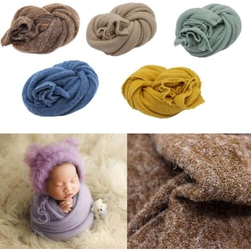 Newborn Stretch Swaddle Wrap Infant Photography Props Baby Solid Color Soft Shooting Accessories