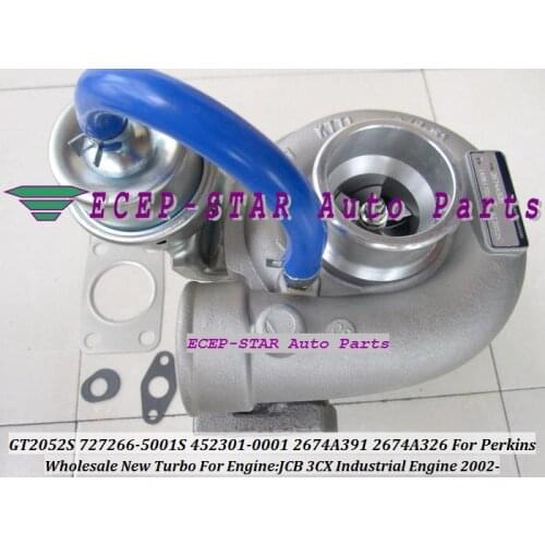 GT2052S 727266-5003S 727266 452301 452301-5003S 2674A328 2674A393 Turbo For Perkin Industrial For JCB 3CX 4CX T4.40 4.0L 2002