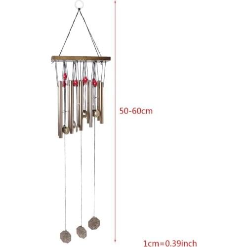 K5DC Antique 10 Tubes Metal Coin Windbell Outdoor Living Decor Wind Chimes