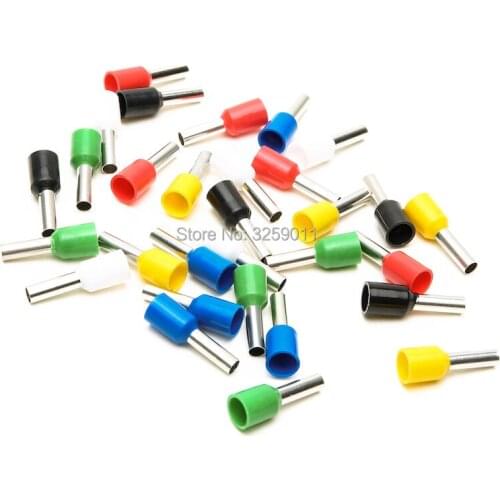 1000PCS E2518 tube pre-insulating terminal type TG-JT 2.5mm Electrical Crimp Terminal Block Tubular Wire Connector EV2512 AWG 14