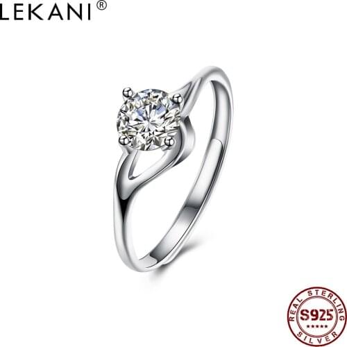 LEKANI 925 Sterling Silver Women Jewelry Creative 5A Cubic Zirconia No Size Ring Wholesale Adjustable Jewelry Free Shipping