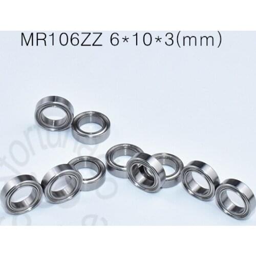 MR106ZZ 6*10*3(mm) 10pieces free shipping bearing ABEC-5 Metal Sealed Miniature Mini Bearing MR MR106 MR106ZZ Miniature bearings