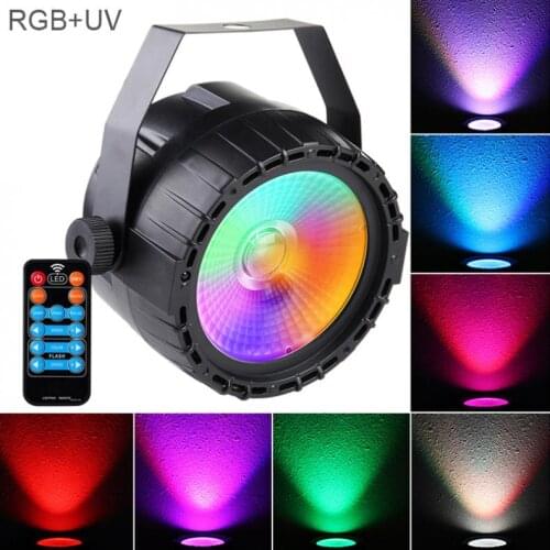 30W 90-240V Mini LED Stage Light COB RGB UV Self-propelled Voice Control Light with Voice Control / DMX512 for Bar / KTV / Party