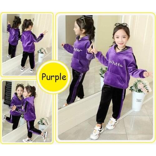 Fashion Girls Clothing Sets Spring Autumn Cotton Letter Casual Suit For Girl Hooded+Trousers 2Pcs Christmas Gifts For Kids 2-6y