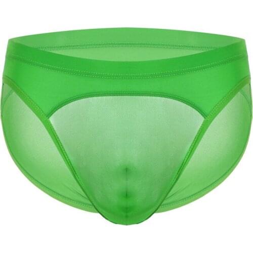Mens Low Rise Underwear Briefs Sexy Breathable Mesh See Through Lingerie Underpants Male Clothes New U Convex Panties