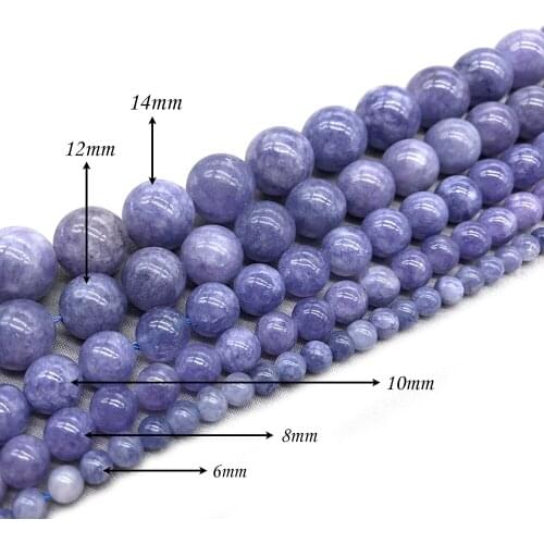 Natural Stone Light Purple Chalcedony Round Loose Charm BeadsFitMulti-purpose Jewelry Making 4 6 8 10 12 14MMPick Size J306