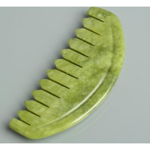 Jade Massage Comb Head Massager Lady Scalp Care Natural Jade Stone Combs Gua Sha Board Hair Brush Gouache Scraper Jade Massager