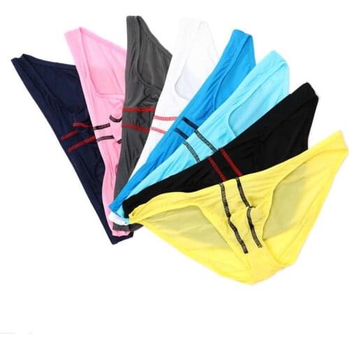 NEW 8pcs/pack Mens Underwear Sexy Mini Briefs Breathable Ultra Thin Underwear Lingerie Gays Cueca U Bulge Pouch Panties Briefs