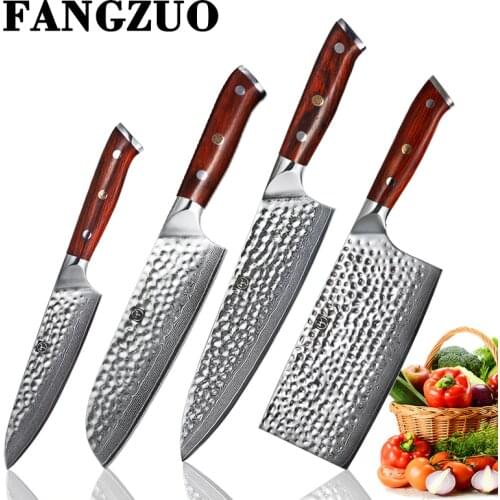 FANGZUO Chef Knife in Kitchen Knives 8 inch Japanese High Carbon VG10 67 layer Damascus Steel santoku Cleaver Chopping Knife