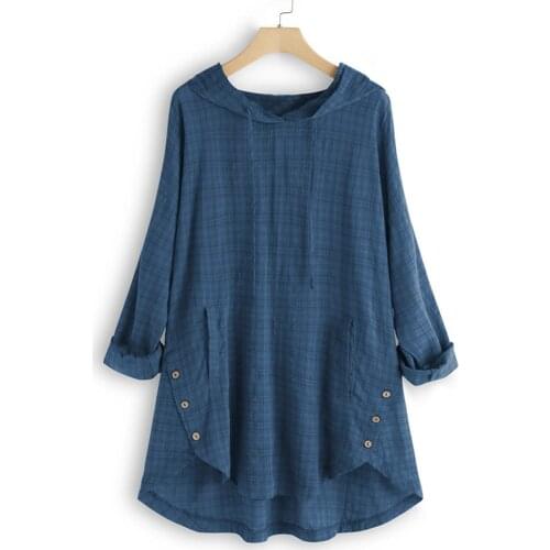 Clothes womens blouses ladies tops Long Sleeve Kaftan Baggy Button Cotton Linen Casual Tunic Blouse vintage shirt blusas 2020