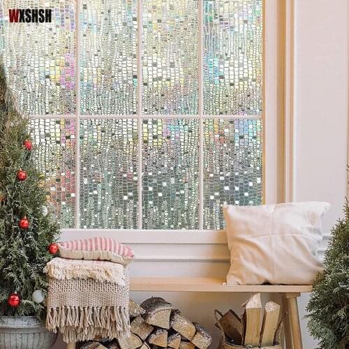 Pebble Glass Film Static Cling Water-Proof Privacy Protection Thermal-Insulation 3D Laser Reusable Removable Home Decoration