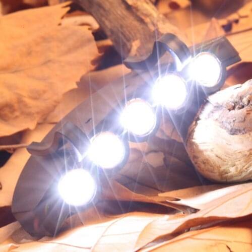 Portable Headlamp Clip-on Cap Lamps 5 LED Flashlight Outdoor Head Light Torch Led Battery Working Camping Light