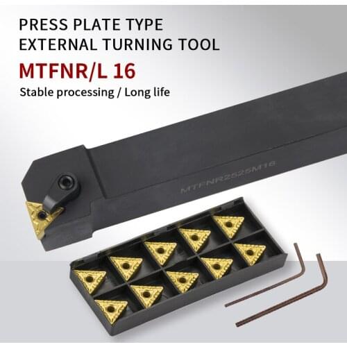 1 pcs MTFNR1616H16/MTFNR2020K16/MTFNR2525M16 external turning tool and TNMG160404 series carbide insert