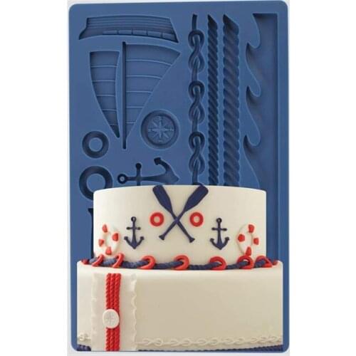 Silicone Molds Nautical Fondant and Gum Paste Mould Euro Baroque Scroll Relief Border Polymer Clay Cake Decorating Supplies Tool