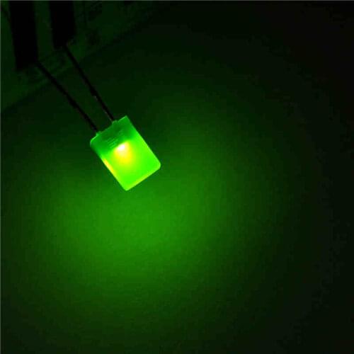LED light-emitting diode square 2 * 5 * 7 green hair green light bright (50pcs)